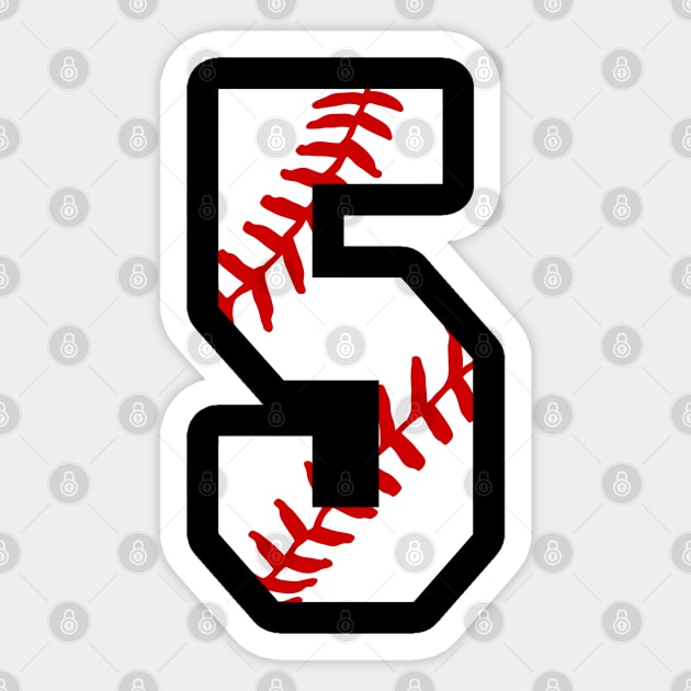Baseball Number 5 #5 Baseball Shirt Jersey Favorite Player Biggest Fan Sticker by TeeCreations
